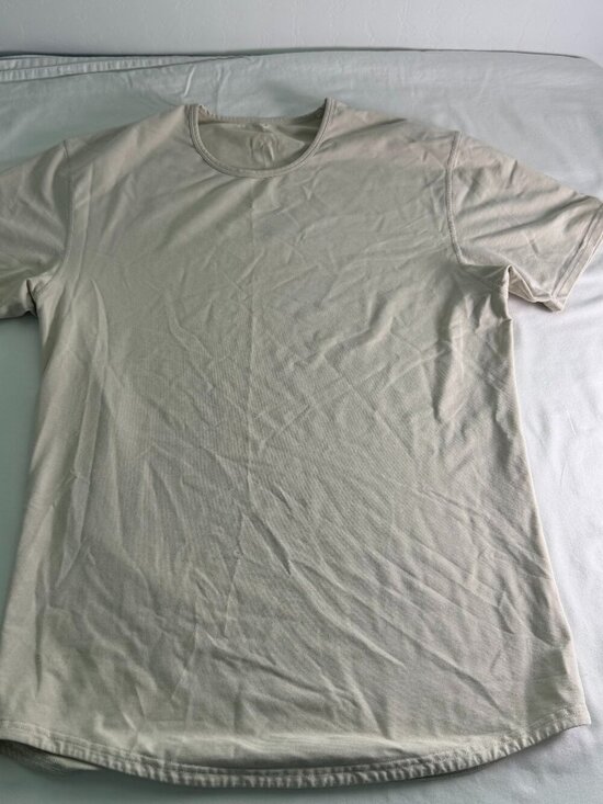 BYLT Basics Other - BYLT Basics Cream Short Sleeve Drop Cut T-Shirt Athletic Minimal Tee Size M